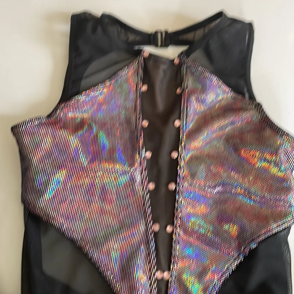 Weissman unitard black purple/pink size L